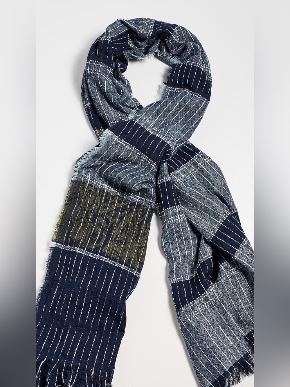 Faherty Bold Pin Stripe Oblong Scarf